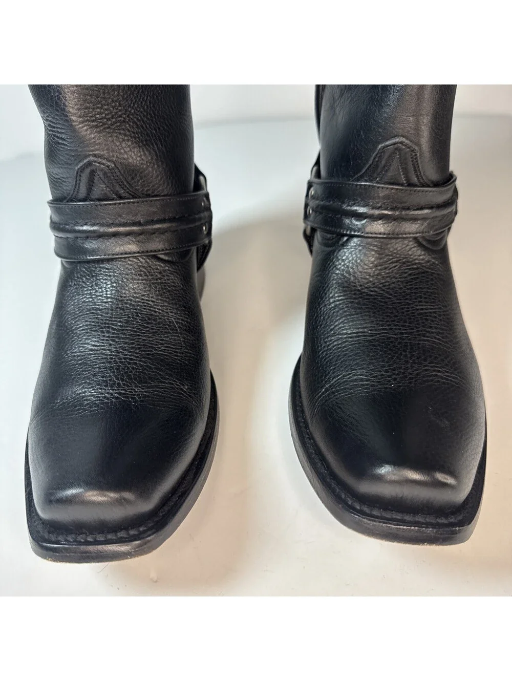 Pistolero Mens Boots 10.5 To 12 Handcrafted Leather Square Toe Harness READ